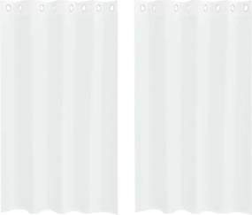 vidaXL Κουρτίνα βυσσινί 2 pcs Λευκό 175 x 140 εκ. Πολυεστέρας