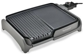 Techwood TTG-3326/2, 1600W, 33x26 cm, Αντικολλητική επίστρωση, Θερμοστάτης, Μαύρο