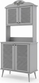 Έπιπλο Μπαρ Καφέ Ανοιχτό Γκρι BRADO 90x40x20