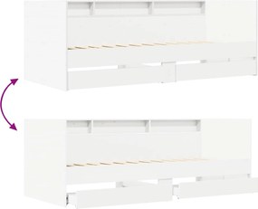 vidaXL Σκελετός κρεβατιού με αποθήκευση Λευκό 80 x 200 cm