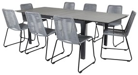 Σετ Τραπέζι και καρέκλες Dallas 3503, Polyξύλο, Σχοινί, Μέταλλο | Epipla1.gr