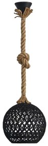 Φωτιστικό Οροφής Silk-01 Φ20 Rope 1/L Ε/27 31-1149 Black-Brown Heronia Rope