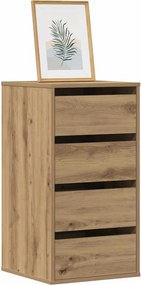 vidaXL Συρταριέρα Γωνιακή Αρτισιανή Δρυς 40x41x76 εκ. Επεξεργ. Ξύλο