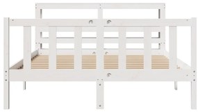 vidaXL Σκελετός Κρεβ. Χωρίς Στρώμα Λευκό 140x190 εκ Μασίφ Πεύκο