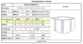 BRIO SLAT ΤΡΑΠΕΖΙ-PRO ΚΗΠΟΥ - ΒΕΡΑΝΤΑΣ, ΜΕΤΑΛΛΟ ΒΑΦΗ SANDY BLUE 5415C