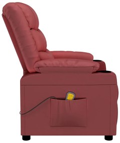 vidaXL Πολυθρόνα Ανακλινόμενη Μπορντό από Συνθετικό Δέρμα