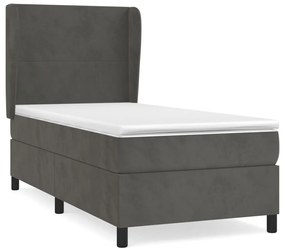 ΚΡΕΒΑΤΙ BOXSPRING ΜΕ ΣΤΡΩΜΑ ΣΚΟΥΡΟ ΓΚΡΙ 90X200 ΕΚ. ΒΕΛΟΥΔΙΝΟ 3129070