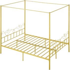 VEVOR Queen Size Canopy Bed Frame Metal Canopy Bed with Headboard &amp; Four Posters