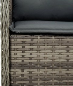 vidaXL Σετ Τραπεζαρίας Κήπου 7 τεμ. Γκρι Συνθ. Ρατάν με Μαξιλάρια