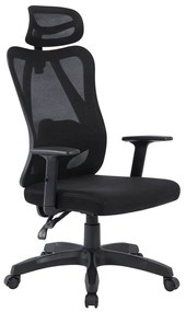 WOODWELL ΕΟ613,1BF3750 Πολυθρόνα Γραφείου Διευθυντή, Mesh Μαύρο, Μπράτσα up-down 65x58x116/126cm ΕΟ613,1