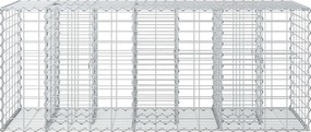 vidaXL Ανασηκωμένο κρεβάτι gabion Ασημί