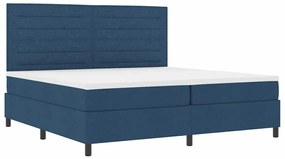 vidaXL Κρεβάτι με ελατήρια με στρώμα Μπλε 200 x 200 cm ύφασμα