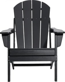 VEVOR Adirondack Chair Plastic Set of 2 All-Weather Folding Fire Pit Black