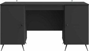 vidaXL Γραφείο με ράφι Μαύρο 142,5 x 50 x 75 εκ. Επεξεργασμένο Ξύλο