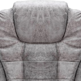 vidaXL Πολυθρόνα Γραφείου Ανοιχτό Γκρι από Γνήσιο Δέρμα