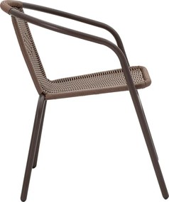 Πολυθρόνα κήπου Obbi pakoworld μέταλλο-pe καφέ