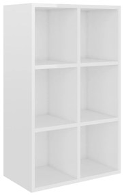 Ραφιέρα/Βιβλιοθήκη Γυαλιστερό Λευκό 66x30x98 εκ. Μοριοσανίδα - Λευκό