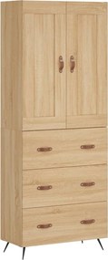 vidaXL Ντουλάπι Sonoma δρυς 69,5 x 34 x 180 εκ. από Επεξεργασμένο Ξύλο