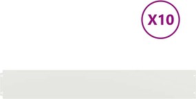 vidaXL Περιφράξεις γκαζόν 10 τεμάχια Λευκό από χάλυβα ψυχρής έλασης