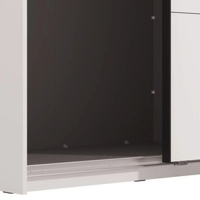 Ντουλάπα Συρόμενη VEYMONT 220 OG με Καθρέπτη Λευκή 220x61x218εκ. 220x61x218 εκ.