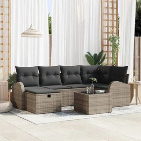 vidaXL Σετ Καναπέ Κήπου 7 pcs Γκρι 234 x 124 x 85 εκ Πολυ ράταν