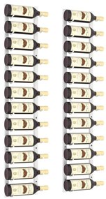 Ραφιέρες Κρασιών Τοίχου για 12 Φιάλες 2 τεμ. Λευκές Σιδερένιες - Λευκό