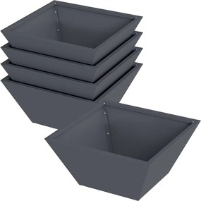 vidaXL Γλάστρα Κήπου 5 pcs Ανθρακί 35 x 35 x 15 εκ.