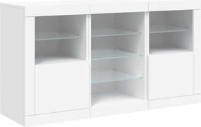 vidaXL Μπουφές με Φώτα LED Λευκός 123 x 37 x 67 εκ.