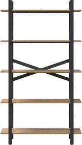 vidaXL Ράφι Βιβλίων 5 επιπέδων 100 x 33,5 x 178 εκ Επεξεργασμένο ξύλο