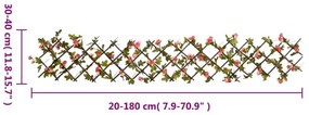 vidaXL Καφασωτό Επεκτεινόμενο 5 Τεμ. Σκ. Ροζ 180x20εκ. Τεχνητός Κισσός - Ροζ