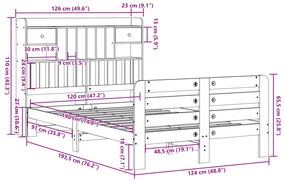 ΚΡΕΒΑΤΙ ΒΙΒΛΙΟΘΗΚΗ ΧΩΡΙΣ ΣΤΡΩΜΑ 120X190 ΕΚ ΜΑΣΙΦ ΞΥΛΟ ΠΕΥΚΟΥ 3309984