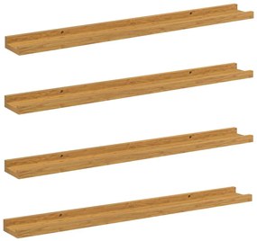vidaXL Ράφι Τοίχου με ράφι 4 pcs Μπεζ 80 x 9 x 3 cm Επεξεργασμένο ξύλο