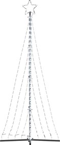 vidaXL Χριστουγεννιάτικο δέντρο LED 447 LED Ψυχρό Λευκό 250 εκ.