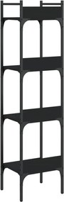 vidaXL Βιβλιοθήκη 4 Επιπέδων Μαύρη 35 x 30 x 138,5 εκ. Επεξεργ. Ξύλο