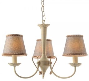 Φωτιστικό Οροφής Κρεμαστό DL8313 3XE14 Φ54cm Avignon White Patine - Grey Aca Decor Metal, Fabric