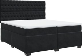 vidaXL Κρεβάτι Boxspring με Στρώμα Μαύρο 200x200 εκ. Βελούδινο
