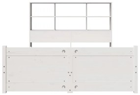 vidaXL Κρεβάτι Βιβλιοθήκη Χωρίς Στρώμα 120x190 εκ Μασίφ Ξύλο Πεύκου