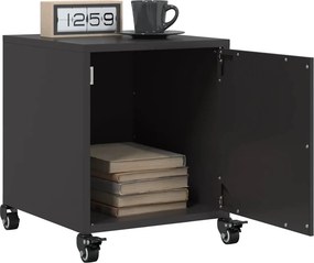vidaXL Κομοδίνο Μαύρο 36x39x43,5 εκ. από Χάλυβα