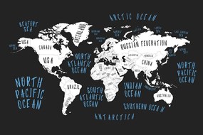 Εικόνα στον παγκόσμιο χάρτη φελλού σε μοντέρνο σχέδιο - 120x80  flags