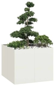 Ζαρντινιέρα Λευκή 100x100x80 εκ. από Χάλυβα