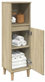 vidaXL Ντουλάπι Μπάνιου Sonoma Δρυς 30x30x100 εκ. Επεξεργασμένο Ξύλο