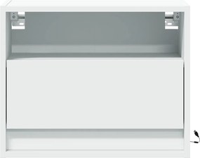 vidaXL Κομοδίνα Επιτοίχια με Φώτα LED 2 τεμ. Λευκά