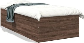 vidaXL Πλαίσιο Κρεβατιού Καφέ Δρυς 75x190 εκ. Επεξεργασμένο Ξύλο