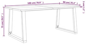 ΤΡΑΠΕΖΑΡΙΑ ΜΕ ΦΥΣΙΚΟ ΠΕΡΙΓΡΑΜΜΑ 180X90X75 ΕΚ ΜΑΣΙΦ ΞΥΛΟ ΑΚΑΚΙΑΣ 353291