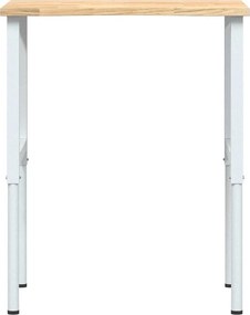 πάγκος εργασίας vidaXL 80x60x(71,5-98) cm Μασίφ Ξύλο Δρυς