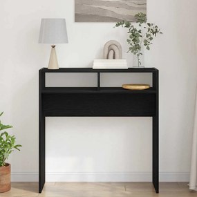 vidaXL Τραπέζι κονσόλας Μαύρη Οξυά 78 x 30 x 80 εκ. Επεξεργασμένο ξύλο