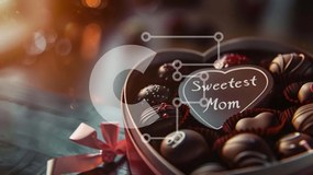 Intra Συλλεκτικό Ξύλινο Παζλ Plywood 4mm - Κουτί δώρου με σοκολάτες 'Sweetest Mom' Σε Ξύλινο Κουτί - Διαστάσεις: 10x10 cm – 25 κομμάτια