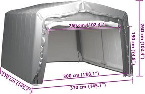 vidaXL Τέντα Αποθήκευσης Γκρι 370 x 370 εκ. Ατσάλινη
