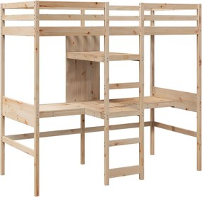vidaXL Σκελετός Υπερυψωμένο Χωρίς Στρώμα 75x190 εκ. Μασίφ Ξύλο Πεύκου