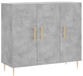 vidaXL Ντουλάπι Γκρι Σκυροδέματος 90x34x80 εκ. Επεξεργασμένο Ξύλο